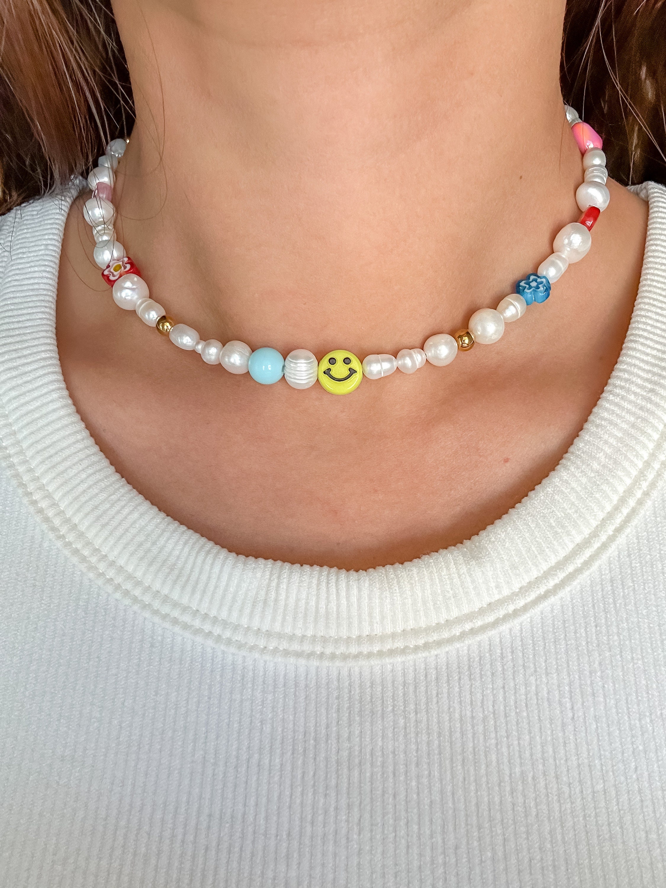◆VVV◆ Summer mix smile bead necklace 23SSNK077MXF Summer Mix Smile Beads Necklace - VVV | 60% - Asian Fashion