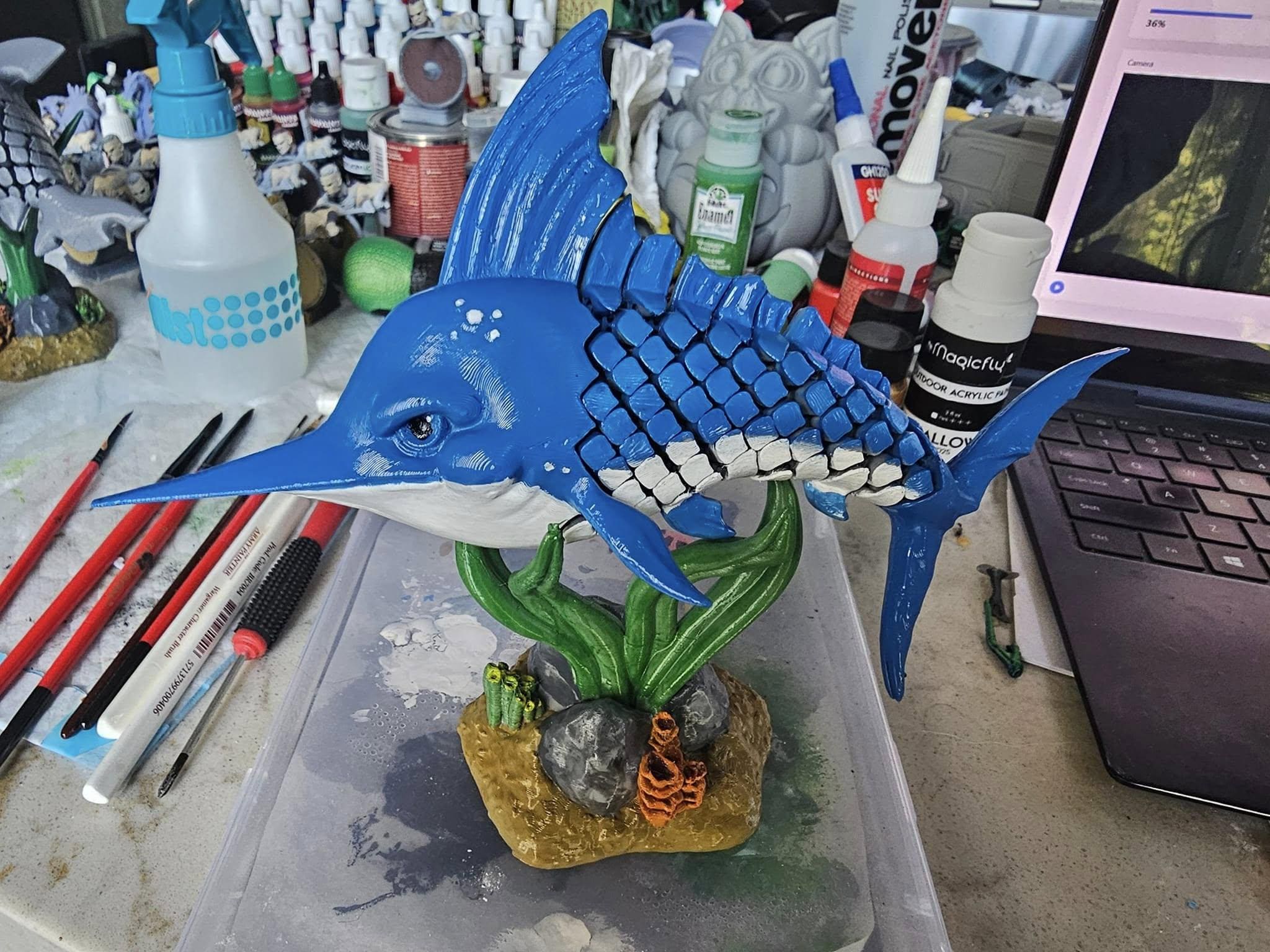 Blue Marlin Figurine - Etsy