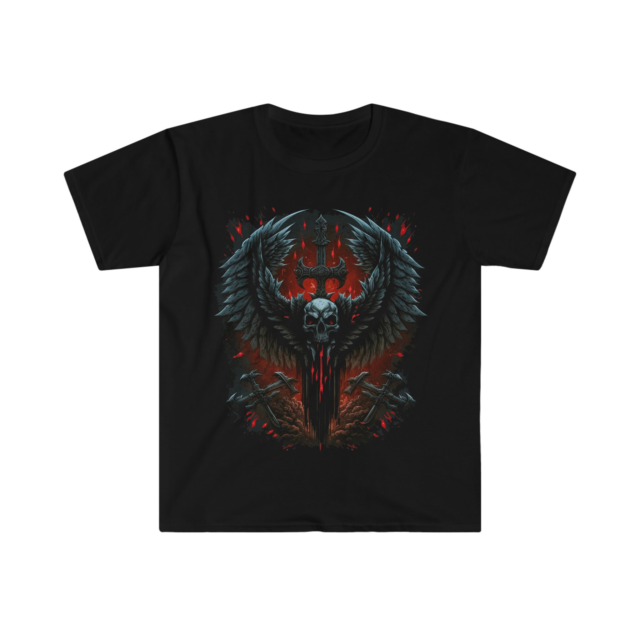 Winged Skull T-shirt - Etsy