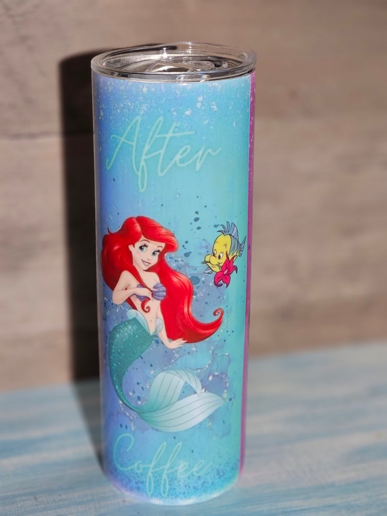 La sirenita antes y después del café vaso de 20 oz imagen 1