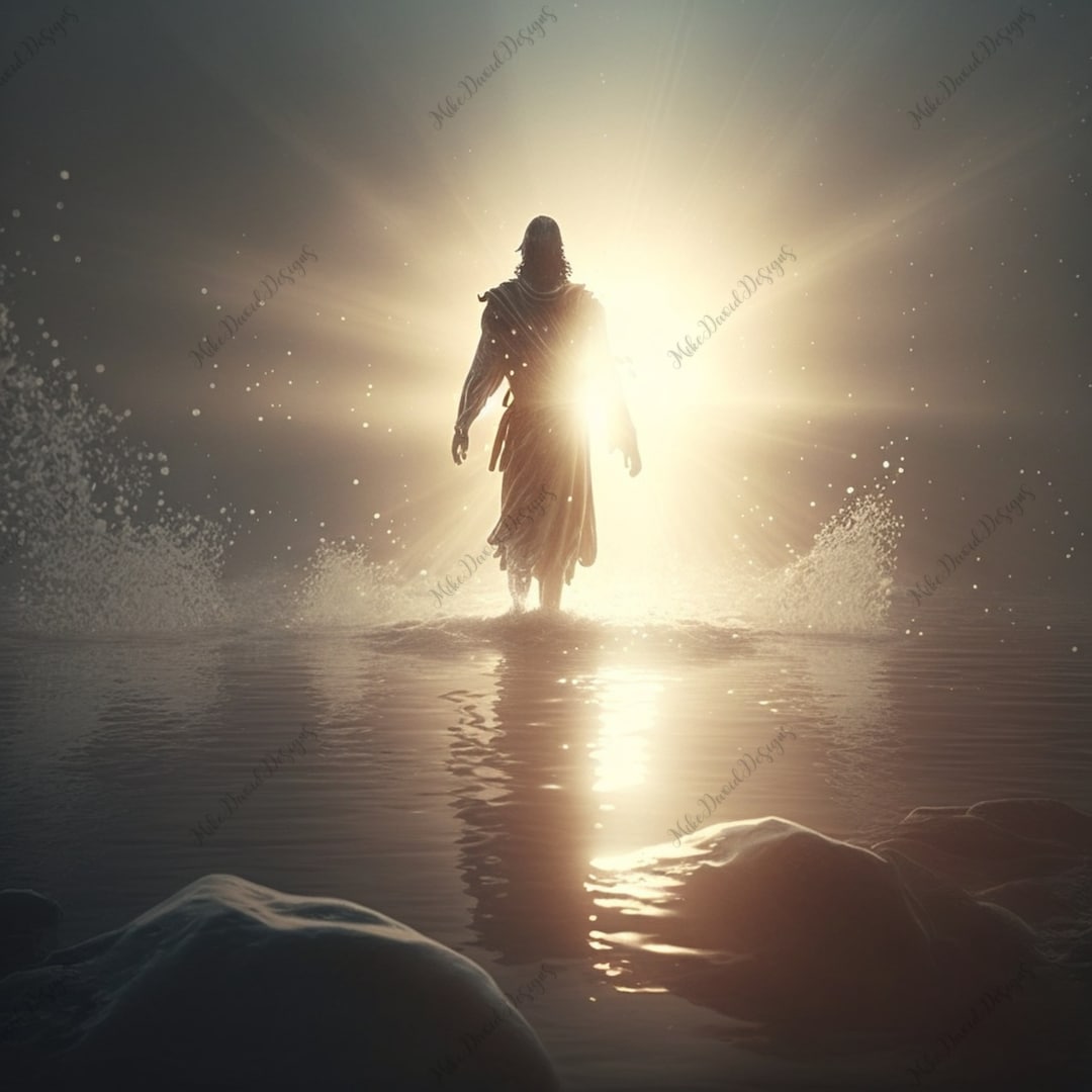 The Redeemer Jesus Walking on Water Christian Faith Love Jesus Picture