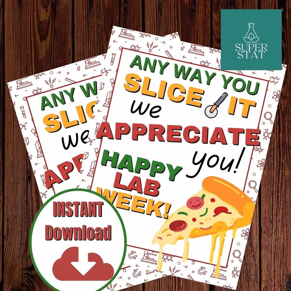 Lab Week 2024 Printable Pizza Party Flyer Appreciation Medical Laboratory Week Idea Instant Download Sign Lab Week 2024 PNG Thank You Pizza