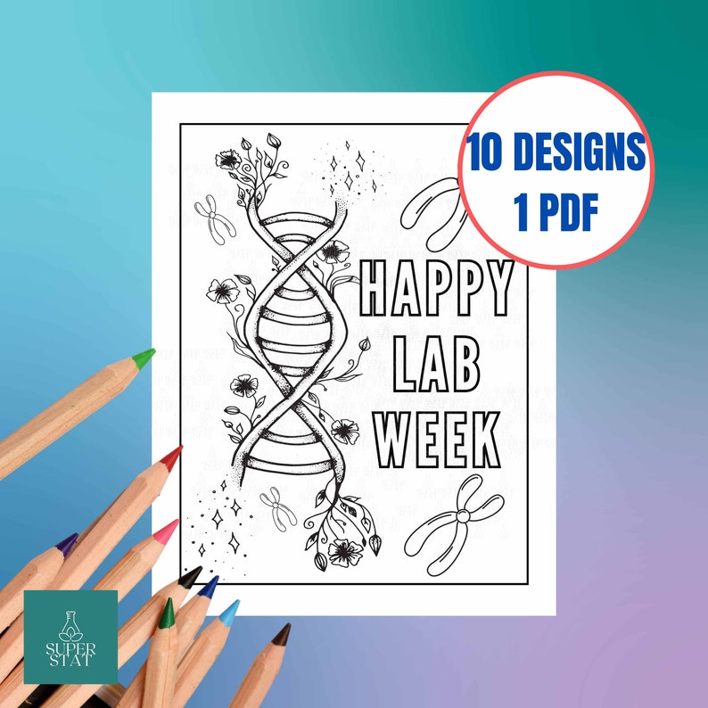 Printable Lab Week Game Digital Coloring PDF Laboratory Week 2024 Instant Download Lab