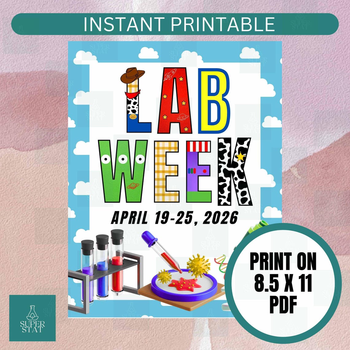 Lab Story 2026 Lab Week Sign Printable Laboratory Week Decoration PDF ...