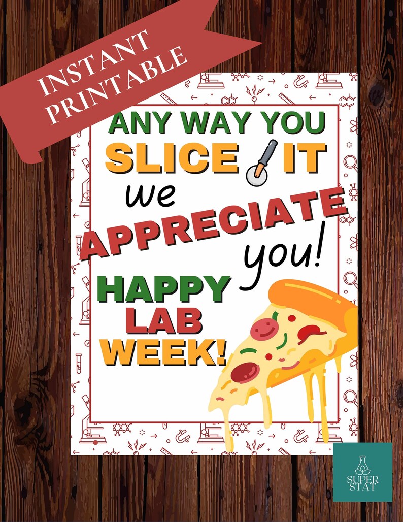 Lab Week 2024 Printable Pizza Party Flyer Appreciation Medical Etsy