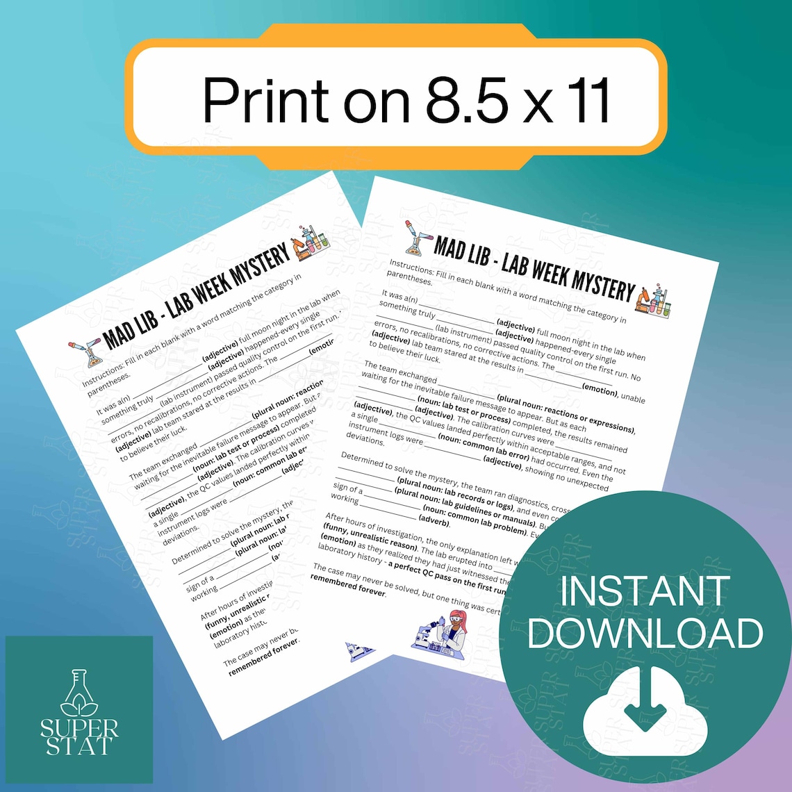 Lab Week 2026 Game Printable Laboratory Week Idea Lab Story ...