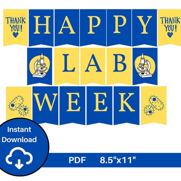Lab Week 2024 Week Banner, Microbiology Laboratory Appreciation Week, Instant Download Digital, Lab Week Ideas Decoration, mlt, MLS, Micro