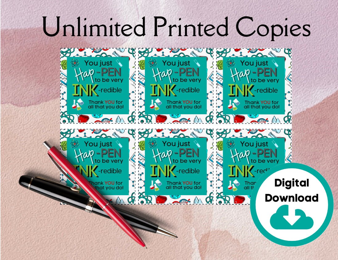 Printable Lab Week 2023 Gift Tag Ink Pen Gift Tag Flair Pen - Etsy Canada