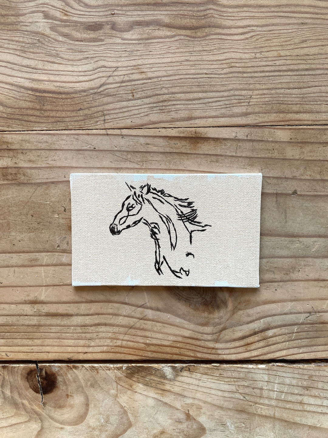 Sketched Horse Head Canvas // Horse Sketch / Horse Art / Etsy
