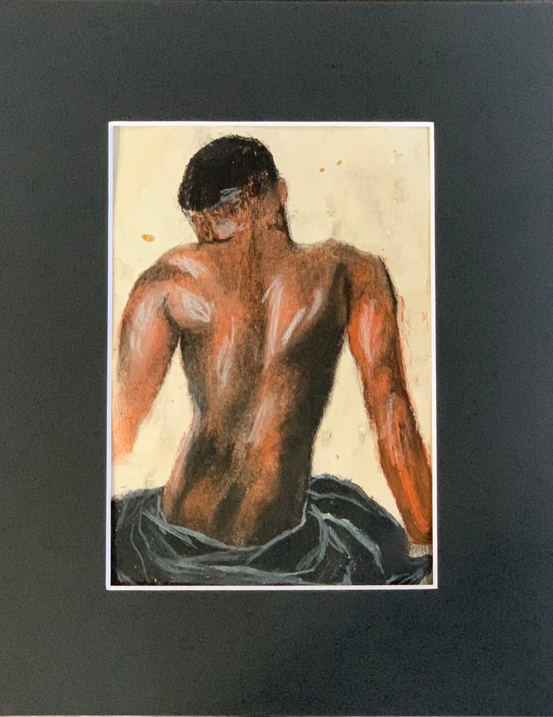 Charcoal and Conte Drawing Etsy