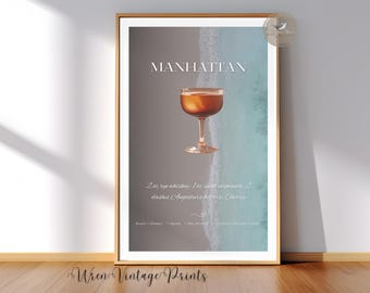 Cocktail Recipe Prints | Bar Cart Art, Set (18) | Digital Download
