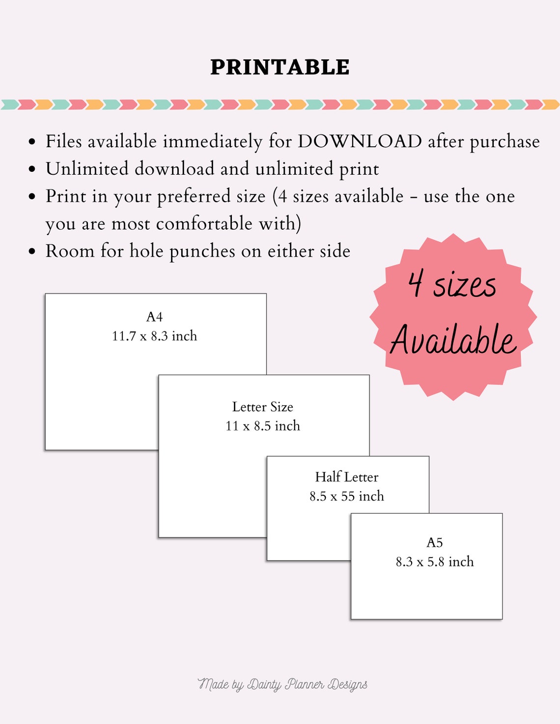 2024 Vertical Calendar 2024 Printable Digital Yearly Monthly Daily