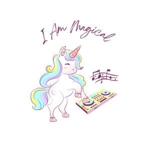 T-Shirt "I Am Magical" Unicorn DJ Unisex 100% Cotton