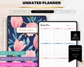 Undated Planner Printable, Daily Weekly Monthly Planner PDF, Productivity Planner, Goal Setting Planner, Life Organizer, Digital Planner