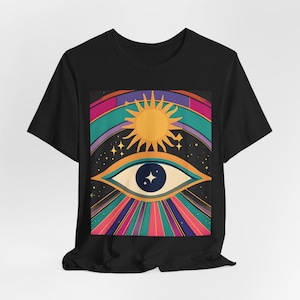 Mystical Eye Graphic Tee - Unisex T-Shirt, Bohemian Apparel, Festival Wear, Eye Symbol Shirt, Gift for Her, Spiritual Fashion