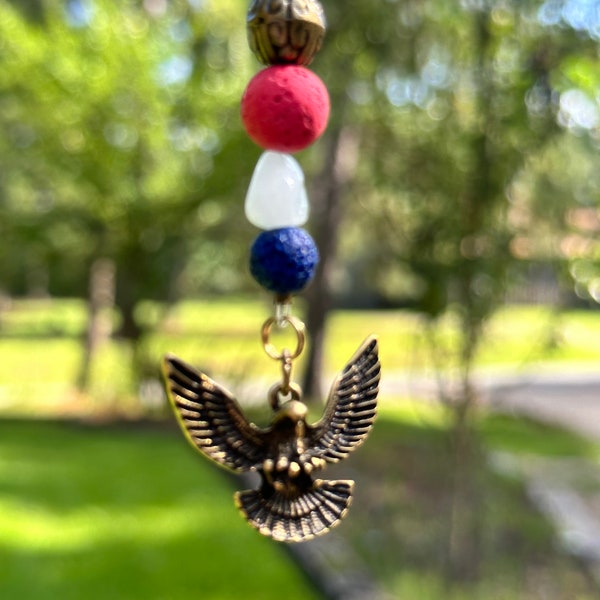 American Eagle, Patriot, USA, Car Charms, Rear View Mirror Charms, Car Accessory, Car Suncatcher, Car Jewels