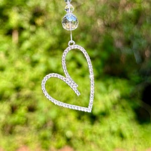 Breloque coeur, Pendentif coeur, Breloques pour rétroviseur, Breloque pour voiture, Accessoire de voiture, Attrape-soleil pour voiture, Bijoux pour voiture