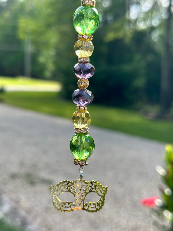 Mardi Gras Car Charms, Rear View Mirror Charms, Car Accessory, Car  Suncatcher, Car Jewels, Mardi Gras, Mardis Gras Mask 