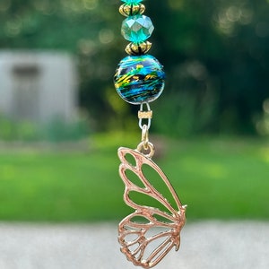 Butterfly Car Charm: Swarovski Crystal Rear View Mirror Suncatcher