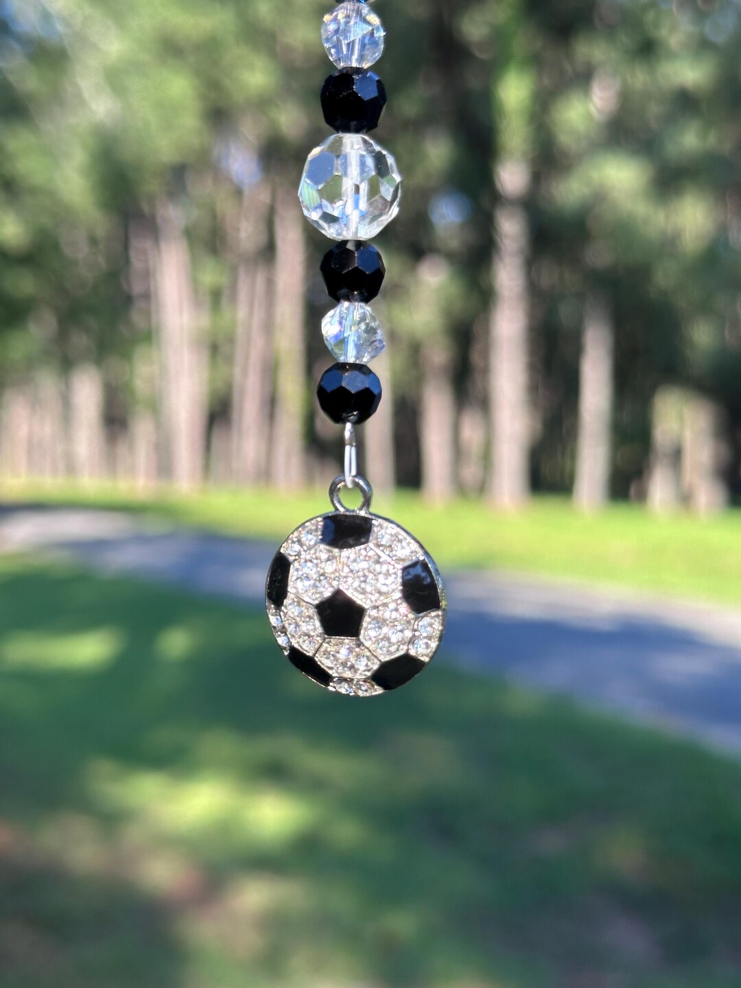 JNNJ Car Interior Bling Rear View Mirror Charms With Soft