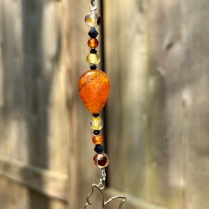 Butterfly Car Charm: Agate Stone Rear View Mirror Suncatcher