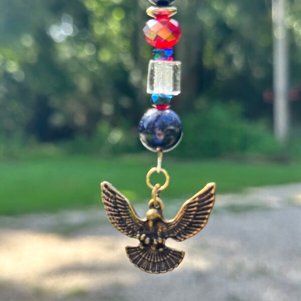 American Eagle, Patriot, USA, Car Charms, Rear View Mirror Charms, Car Accessory, Car Suncatcher, Car Jewels