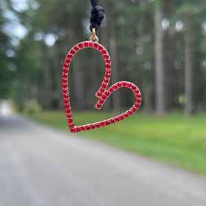Breloque coeur, Pendentif coeur, Breloques pour rétroviseur, Breloque pour voiture, Accessoire de voiture, Attrape-soleil pour voiture, Bijoux pour voiture