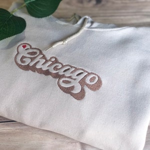Sudadera con capucha bordada de Chicago / Sudadera con capucha personalizada de la ciudad / Sudadera con capucha bordada de Chicago / Sudadera con capucha bordada de viaje