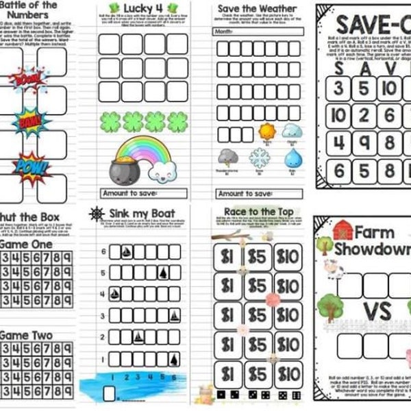 Printable 12 Savings Challenge Games