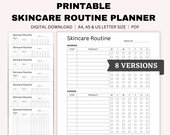 Printable Skincare Routine Planner, Daily Self Care Planner, Beauty Tracker, Skincare Journal, Self Care Organizer, A4, A5, US Letter Size