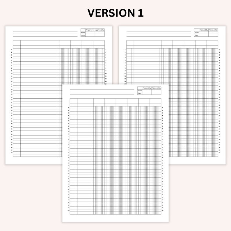 Printable Blank Accounting Ledger, Log for Credits and Debits ...
