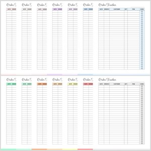 Printable Order Tracker, Order Log, Small Business Template, Financial ...