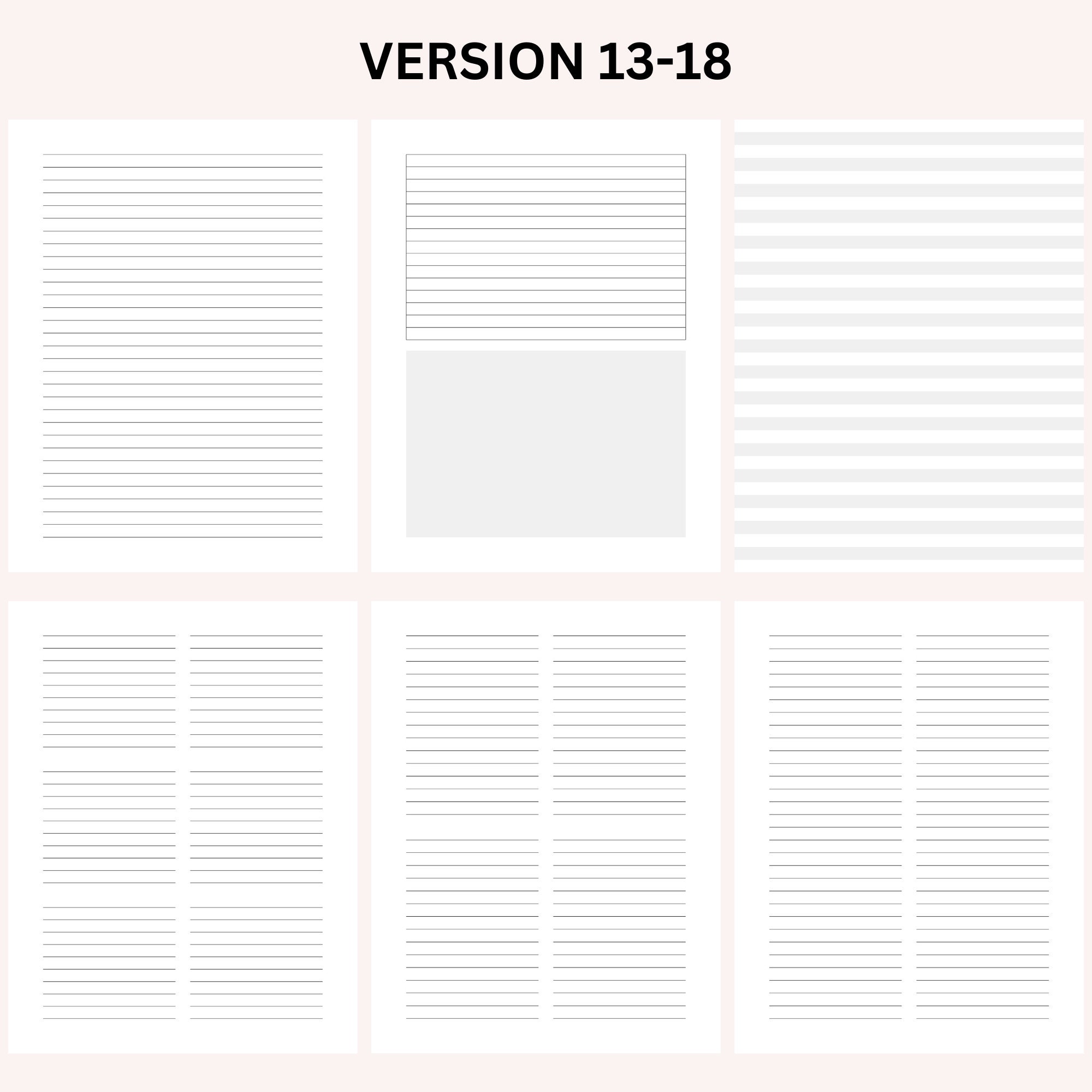Printable Notebook Pages, Note Taking Templates, Notes Planner, Lined ...