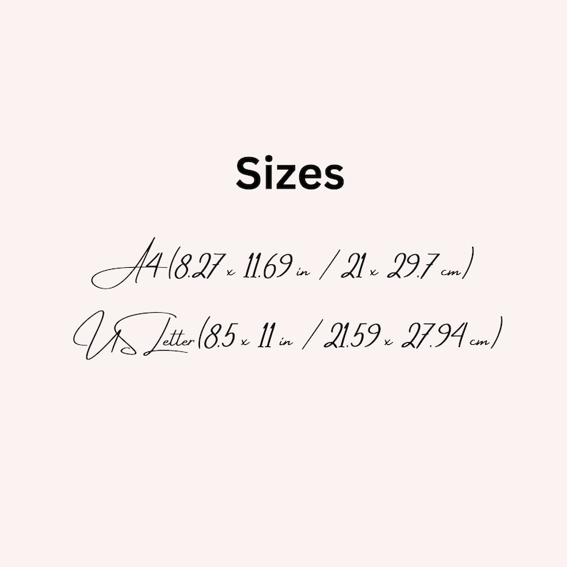 Op de afbeelding: Papierformaten: A4 (8,27 x 11,69 inch / 21 x 29,7 centimeter) en US Letter (8,5 x 11 inch / 21,59 x 27,94 centimeter).