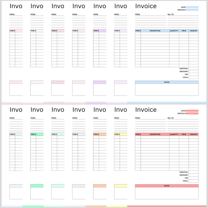 Printable Invoice, Small Business Template, Invoice Template, Payment ...