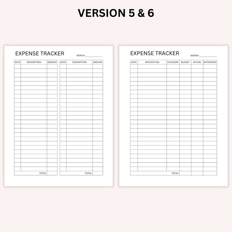 Printable Expense Tracker, Spending Tracker, Money Tracker, Small Business Template, Bookkeeping, Financial Planner, A4, A5, US Letter Size image 6