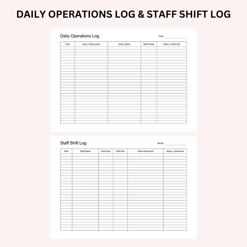 Master Log Sample Editable Hot Dog Stall Master Log, Food Truck Logbook, Daily Operations ...
