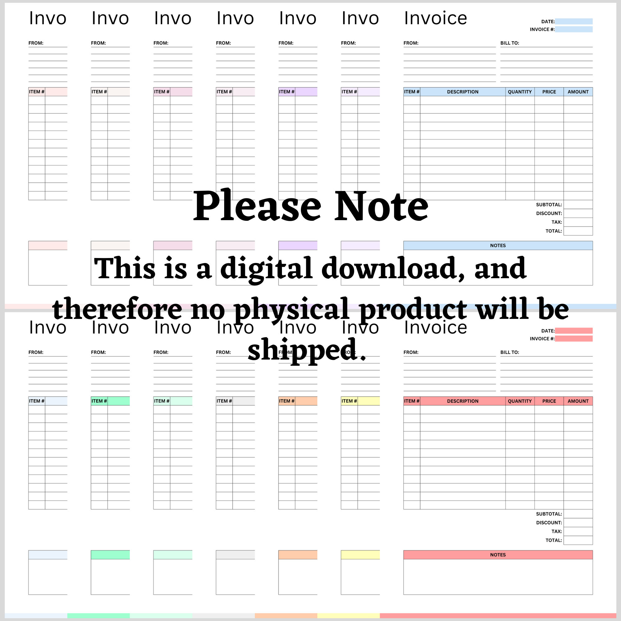 Printable Invoice, Small Business Template, Invoice Template, Payment ...
