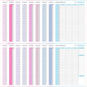 Op de afbeelding: Een weekplanner met een pastelkleurenschema. De planner heeft kolommen voor elke dag van de week, met tijdsloten van 7:00 uur 's ochtends tot 21:00 uur 's avonds. Er zijn ook secties voor afspraken, topprioriteiten, een to-dolijst en notities.