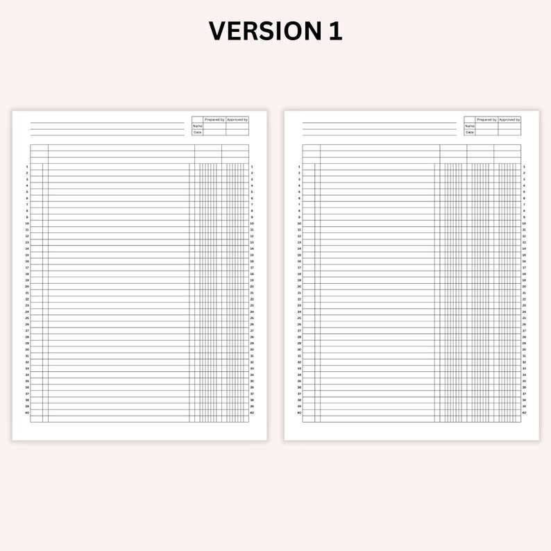 Printable Blank Accounting Ledger, Log for Credits and Debits ...