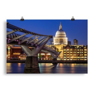 Millennium Bridge & St Paul&#39;s Cathedral, London - Photo Print
