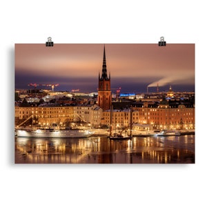 Riddarholmen at night, Stockhholm - Photo Print