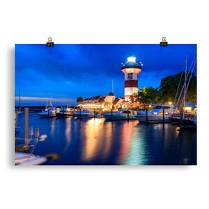 Harbour Town at night, Hilton Head Island, SC - Photo Print