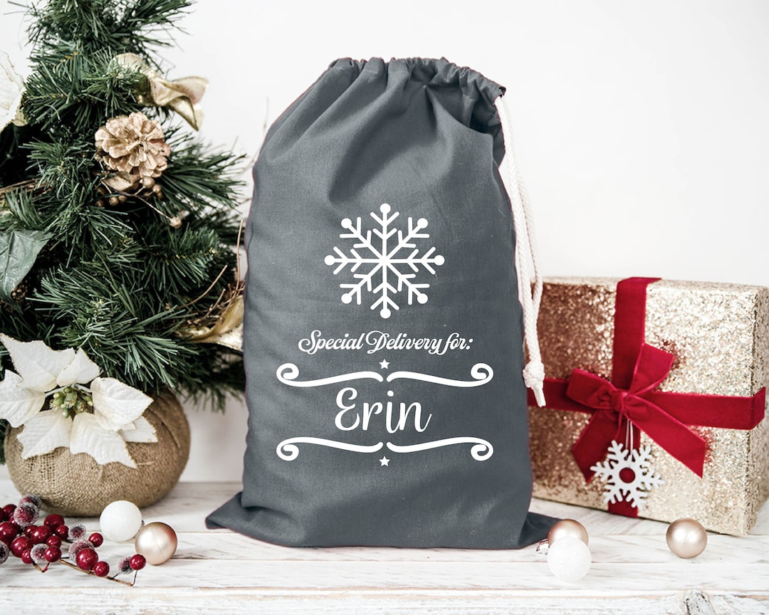 Sac De Père Noël Personnalisé. Sacs De Noël Personnalisés