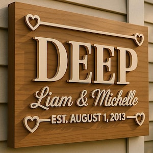 Personalized Family Name Sign – Rustic Wood Wall Decor, Wedding Gift, Est. Date Plaque