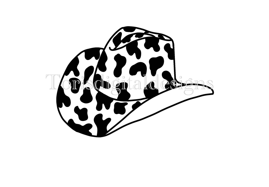 Cow Print Cowboy Hat SVG Etsy