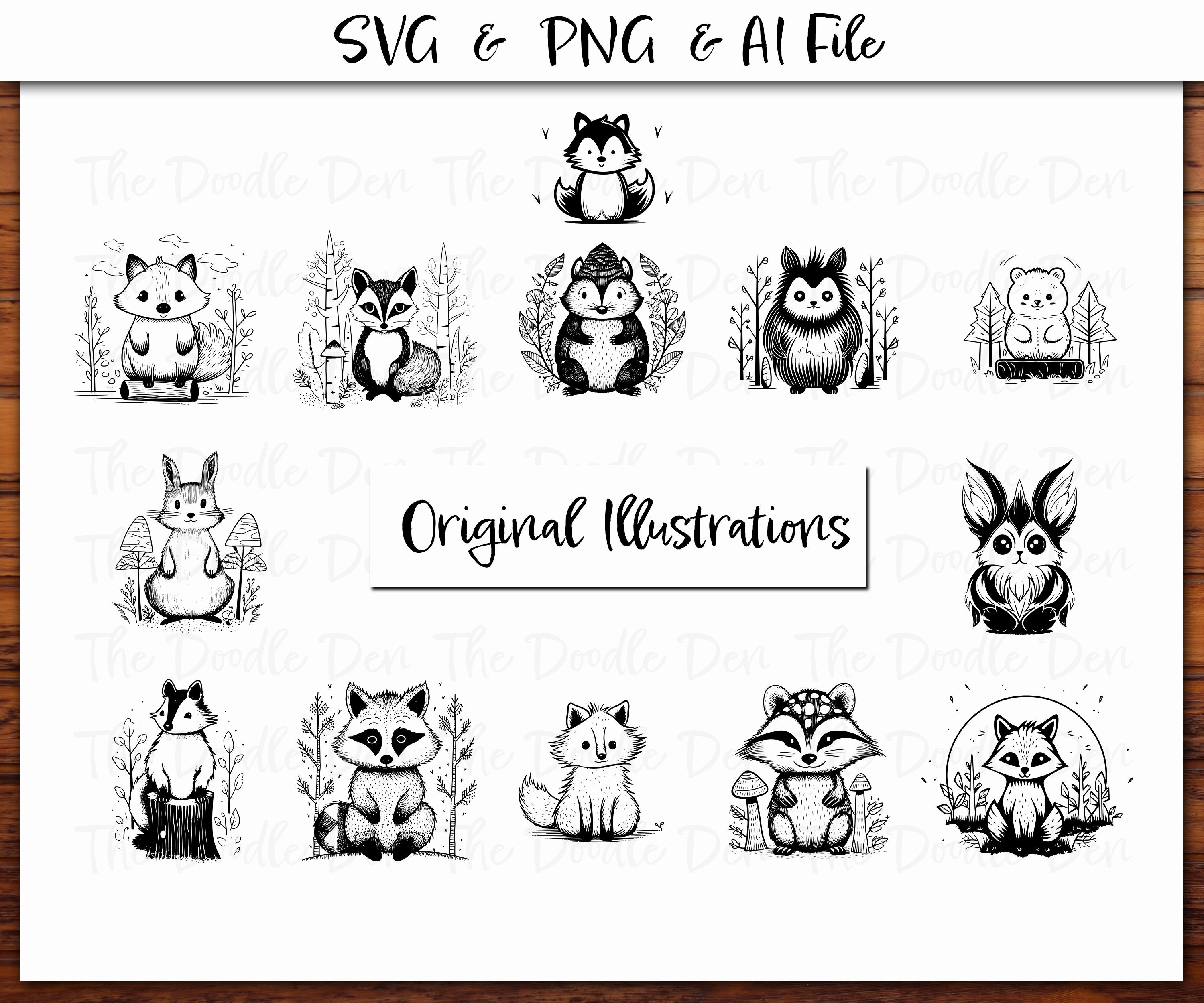 Woodland Animals SVG Animal PNG Clipart Svg Png Animal Art SVG