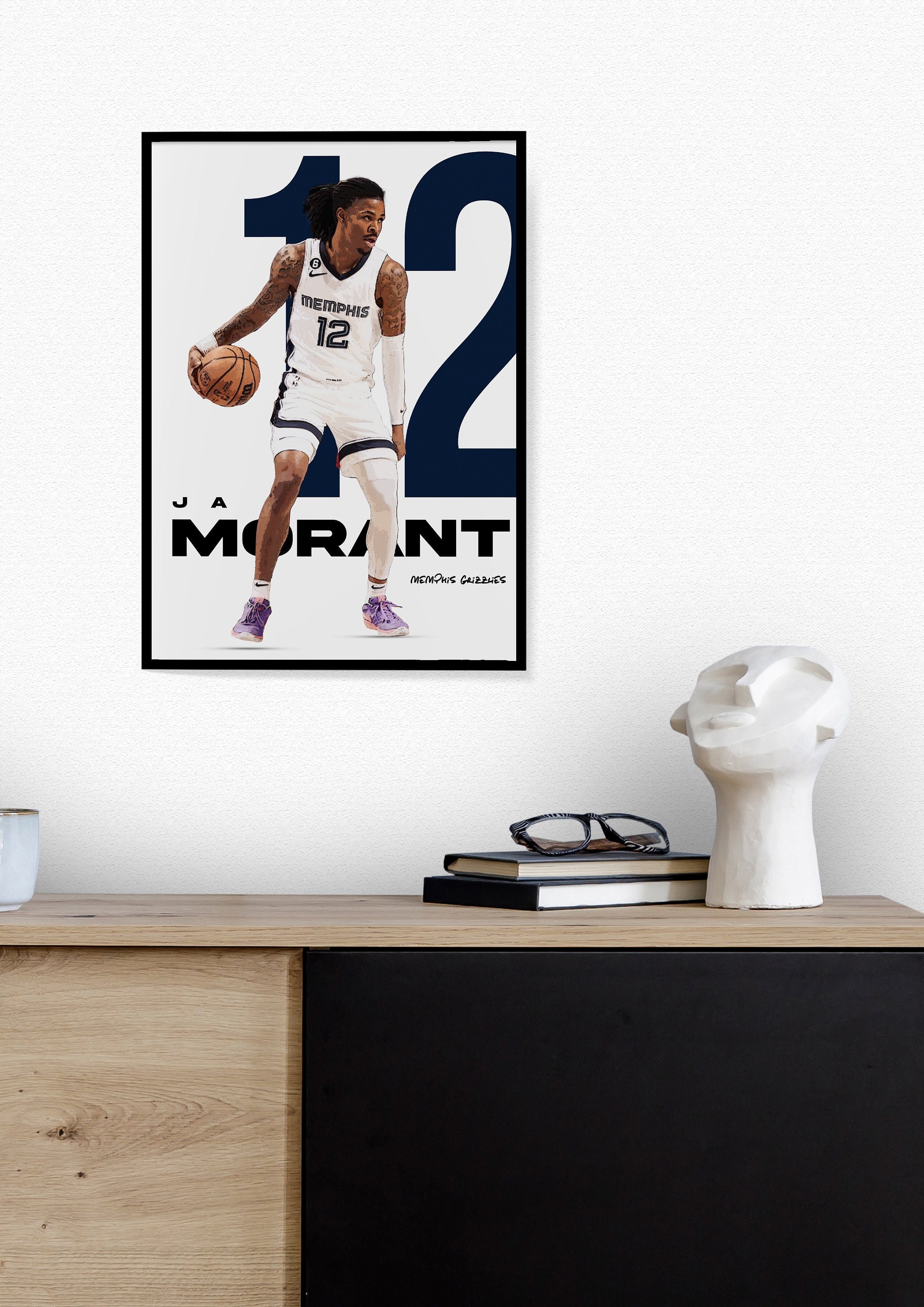 Discover Ja Morant Inspired Poster, Memphis Grizzlies, Minimalist, Wall-art, Office Poster