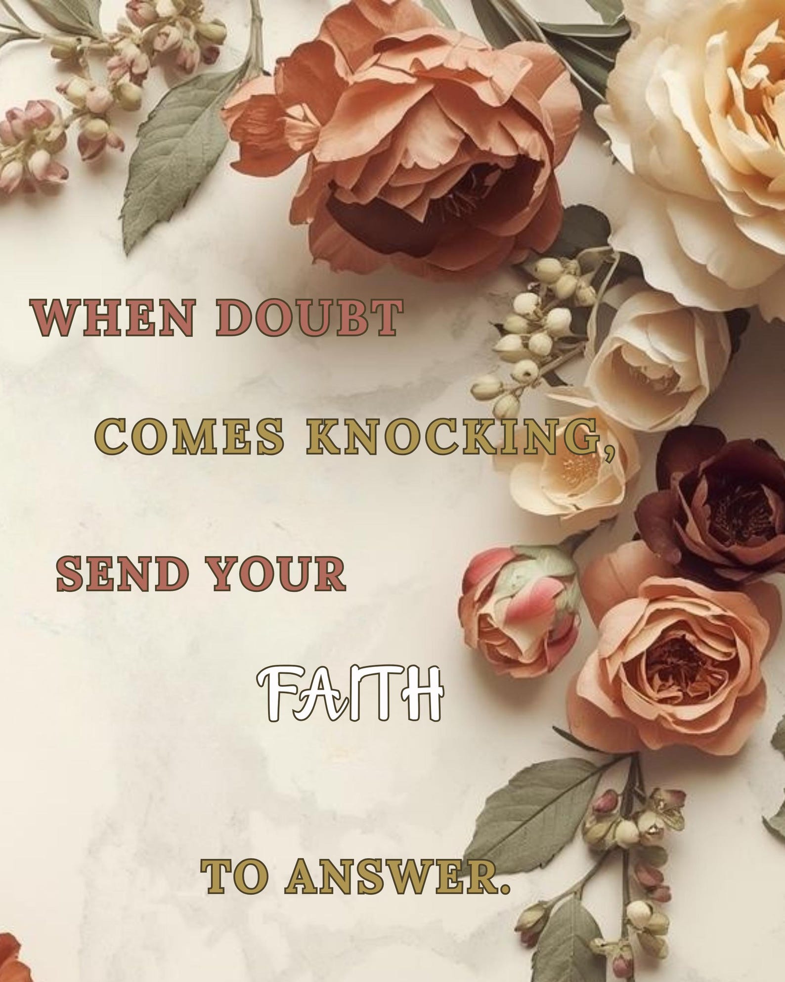 Christian Faith Wall Art Printable 8x10, When Doubt Comes Knocking - Etsy