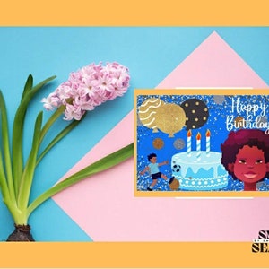 Cumpleaños del niño melanina Tarjetas de felicitación